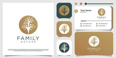 natuur familie pictogram logo ontwerp met creatieve moderne stijl premium vector