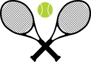 tennispictogram op witte achtergrond. tennisballen en tennisracket. sport teken. tennislogo. vlakke stijl. vector
