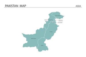 Pakistan kaart vectorillustratie op witte achtergrond. kaart hebben alle provincies en markeer de hoofdstad van pakistan. vector