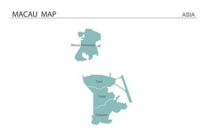 Macau kaart vectorillustratie op witte achtergrond. kaart hebben alle provincies en markeer de hoofdstad Macau. vector