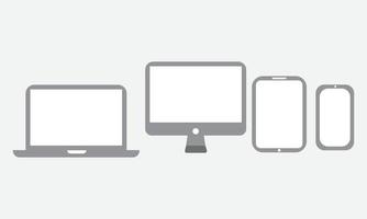 verzameling moderne apparaten laptop, computer, tablet, telefoon elektrische technologie set vector