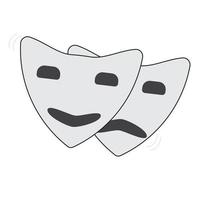 theater tragedie komedie drama verdrietig en vrolijk maskers expressie vector