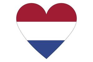 hart vlag vector van nederland op witte achtergrond.