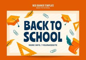 terug naar school webbanner voor sociale media poster, banner, ruimte en achtergrond vector