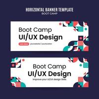 moderne geometrie - bootcamp-webbanner voor horizontale poster, banner, ruimte en achtergrond op sociale media vector