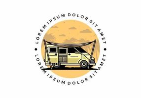 van camper en buitentent illustratie ontwerp vector