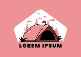 koepeltent camping illustratie badge ontwerp vector