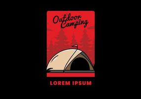 koepeltent camping illustratie badge ontwerp vector