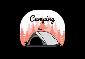 koepeltent camping illustratie badge ontwerp vector