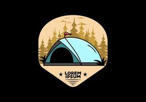 koepeltent camping illustratie badge ontwerp vector