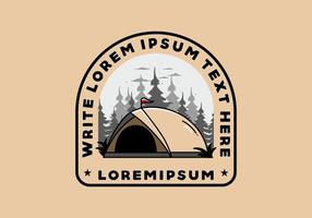 koepeltent camping illustratie badge ontwerp vector