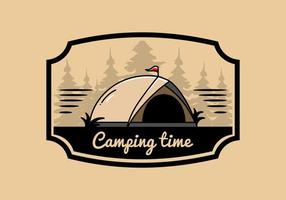 koepeltent camping illustratie badge ontwerp vector