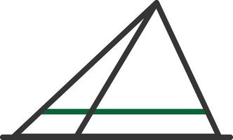 piramide lijn twee kleuren vector
