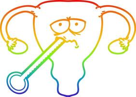 regenbooggradiënt lijntekening cartoon slecht baarmoeder vector