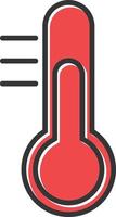 thermometer gevuld pictogram vector