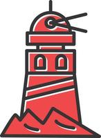 vuurtoren gevuld retro vector