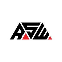 RSW driehoek brief logo ontwerp met driehoekige vorm. rsw driehoek logo ontwerp monogram. RSW driehoek vector logo sjabloon met rode kleur. rsw driehoekig logo eenvoudig, elegant en luxueus logo. rsw