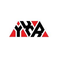 yxr driehoek brief logo ontwerp met driehoekige vorm. yxr driehoek logo ontwerp monogram. yxr driehoek vector logo sjabloon met rode kleur. yxr driehoekig logo eenvoudig, elegant en luxueus logo. yxr
