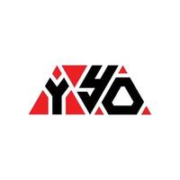 yyo driehoek brief logo ontwerp met driehoekige vorm. yyo driehoek logo ontwerp monogram. yyo driehoek vector logo sjabloon met rode kleur. yyo driehoekig logo eenvoudig, elegant en luxueus logo. yyo