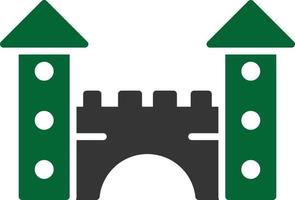 speelgoed kasteel glyph twee kleuren vector