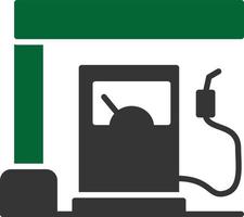 15 - benzinestation glyph twee kleuren vector