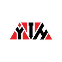 yih driehoek brief logo ontwerp met driehoekige vorm. Yih driehoek logo ontwerp monogram. Yih driehoek vector logo sjabloon met rode kleur. yih driehoekig logo eenvoudig, elegant en luxueus logo. yih
