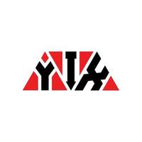 yix driehoek brief logo ontwerp met driehoekige vorm. yix driehoek logo ontwerp monogram. yix driehoek vector logo sjabloon met rode kleur. yix driehoekig logo eenvoudig, elegant en luxueus logo. yix