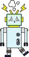cartoon robot in stripboekstijl vector
