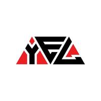 yel driehoek brief logo ontwerp met driehoekige vorm. yel driehoek logo ontwerp monogram. yel driehoek vector logo sjabloon met rode kleur. yel driehoekig logo eenvoudig, elegant en luxueus logo. yel