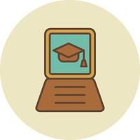 online leren gevuld retro vector