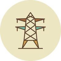 elektrische toren gevuld retro vector