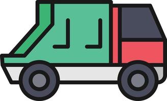 recycling vrachtwagen lijn gevuld vector