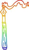 regenboog gradiënt lijntekening cartoon vulpen vector