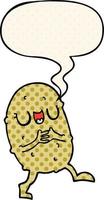 cartoon gelukkige aardappel en tekstballon in stripboekstijl vector