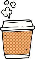 cartoon doodle koffiekopje vector