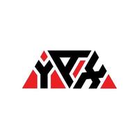 yax driehoek brief logo ontwerp met driehoekige vorm. yax driehoek logo ontwerp monogram. yax driehoek vector logo sjabloon met rode kleur. yax driehoekig logo eenvoudig, elegant en luxueus logo. jax