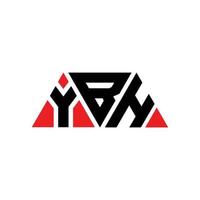 ybh driehoek letter logo ontwerp met driehoekige vorm. ybh driehoek logo ontwerp monogram. ybh driehoek vector logo sjabloon met rode kleur. ybh driehoekig logo eenvoudig, elegant en luxueus logo. ybh