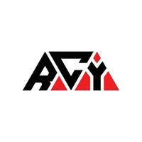 rcy driehoek brief logo ontwerp met driehoekige vorm. rcy driehoek logo ontwerp monogram. rcy driehoek vector logo sjabloon met rode kleur. rcy driehoekig logo eenvoudig, elegant en luxueus logo. rcy