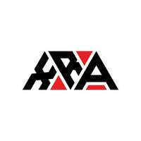 xra driehoek brief logo ontwerp met driehoekige vorm. xra driehoek logo ontwerp monogram. xra driehoek vector logo sjabloon met rode kleur. xra driehoekig logo eenvoudig, elegant en luxueus logo. xra