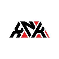 xnk driehoek brief logo ontwerp met driehoekige vorm. xnk driehoek logo ontwerp monogram. xnk driehoek vector logo sjabloon met rode kleur. xnk driehoekig logo eenvoudig, elegant en luxueus logo. xnk