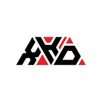 xkd driehoek brief logo ontwerp met driehoekige vorm. xkd driehoek logo ontwerp monogram. xkd driehoek vector logo sjabloon met rode kleur. xkd driehoekig logo eenvoudig, elegant en luxueus logo. xkd