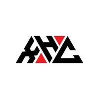 xhc driehoek brief logo ontwerp met driehoekige vorm. xhc driehoek logo ontwerp monogram. xhc driehoek vector logo sjabloon met rode kleur. xhc driehoekig logo eenvoudig, elegant en luxueus logo. xhc