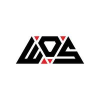 wos driehoek brief logo ontwerp met driehoekige vorm. wos driehoek logo ontwerp monogram. wos driehoek vector logo sjabloon met rode kleur. wos driehoekig logo eenvoudig, elegant en luxueus logo. wos