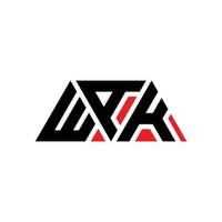 wak driehoek brief logo ontwerp met driehoekige vorm. wak driehoek logo ontwerp monogram. wak driehoek vector logo sjabloon met rode kleur. wak driehoekig logo eenvoudig, elegant en luxueus logo. wak