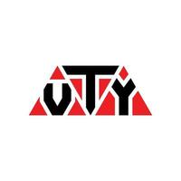 vty driehoek brief logo ontwerp met driehoekige vorm. vty driehoek logo ontwerp monogram. vty driehoek vector logo sjabloon met rode kleur. vty driehoekig logo eenvoudig, elegant en luxueus logo. vty