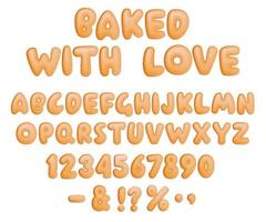 typografie instellen. cartoon belettering met donuts lettertype. sjabloon poster vectorillustratie. vector belettering illustratie ontwerp