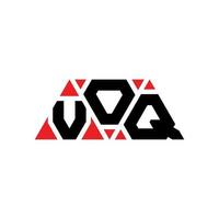 voq driehoek brief logo ontwerp met driehoekige vorm. voq driehoek logo ontwerp monogram. voq driehoek vector logo sjabloon met rode kleur. voq driehoekig logo eenvoudig, elegant en luxueus logo. voq