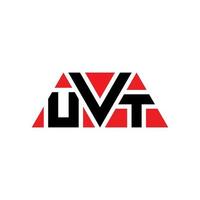 uvt driehoek letter logo ontwerp met driehoekige vorm. uvt driehoek logo ontwerp monogram. uvt driehoek vector logo sjabloon met rode kleur. uvt driehoekig logo eenvoudig, elegant en luxueus logo. uvt