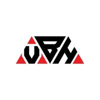 vbh driehoek brief logo ontwerp met driehoekige vorm. vbh driehoek logo ontwerp monogram. vbh driehoek vector logo sjabloon met rode kleur. vbh driehoekig logo eenvoudig, elegant en luxueus logo. vbh