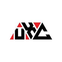 uxc driehoek letter logo ontwerp met driehoekige vorm. uxc driehoek logo ontwerp monogram. uxc driehoek vector logo sjabloon met rode kleur. uxc driehoekig logo eenvoudig, elegant en luxueus logo. uxc